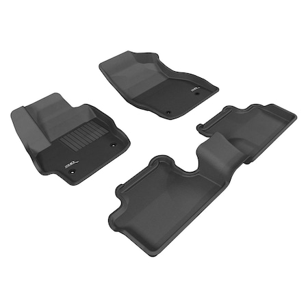 3D Maxpider Kagu 1st & 2 Row Floor Mat for 2010-2013 Mazda Mazda3 - Black L1MZ01301509